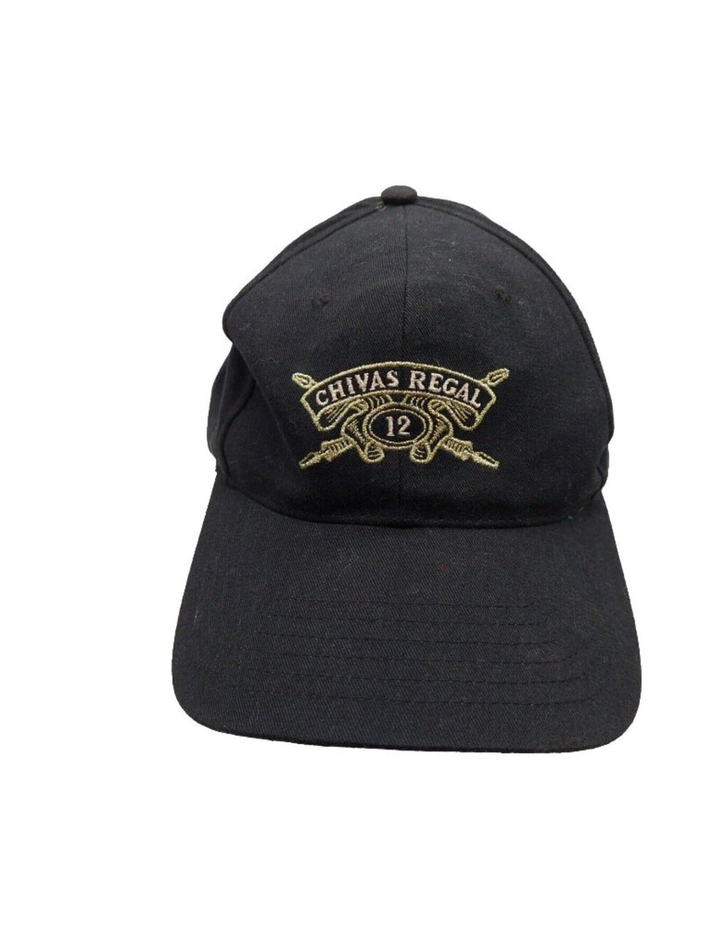 Chivas Regal Scotch Black Strapback Cap Gold Metallic Logo